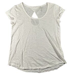 Gap Shirt Womens Small White Easy Tee Short Sleeve Keyhole Back Cotton Summer